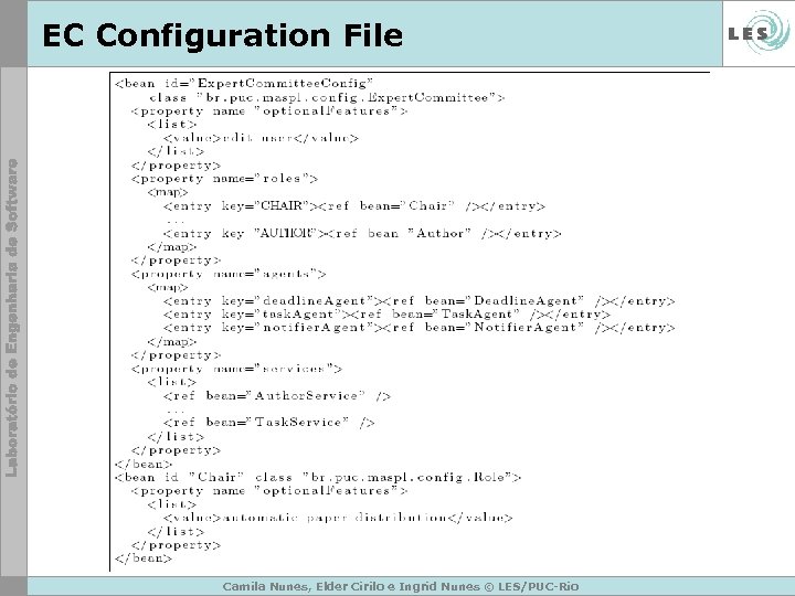 EC Configuration File Camila Nunes, Elder Cirilo e Ingrid Nunes © LES/PUC-Rio 