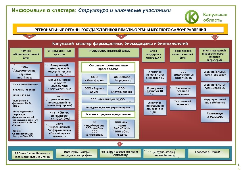 Информация о кластере: Структура и ключевые участники Калужская область РЕГИОНАЛЬНЫЕ ОРГАНЫ ГОСУДАРСТВЕННОЙ ВЛАСТИ, ОРГАНЫ