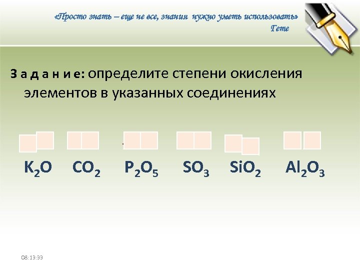  «Просто знать – еще не все, знания нужно уметь использовать» Гете З а