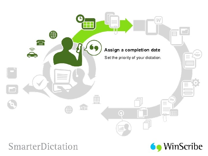 Assign a completion date Set the priority of your dictation. 