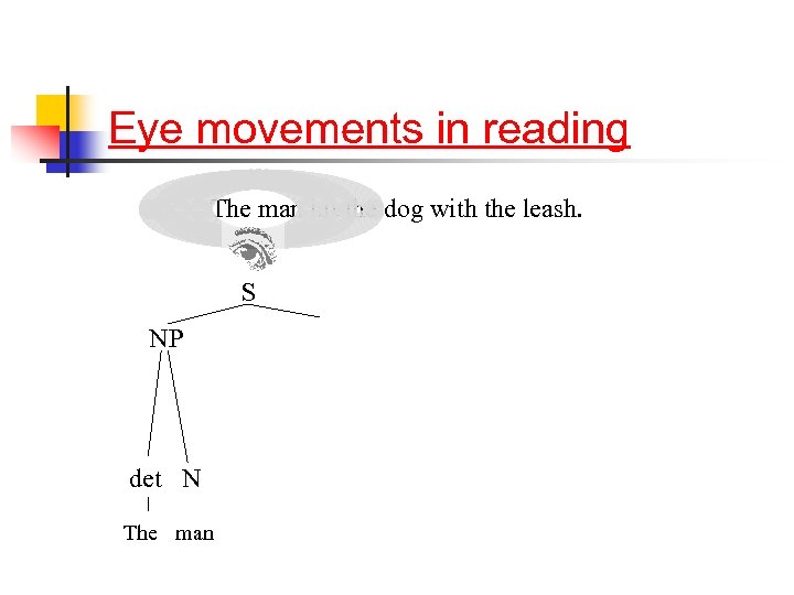 Eye movements in reading The man hit the dog with the leash. S NP