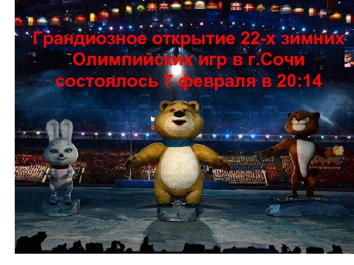Грандиозное открытие 22 -х зимних Олимпийских игр в г. Сочи состоялось 7 февраля в