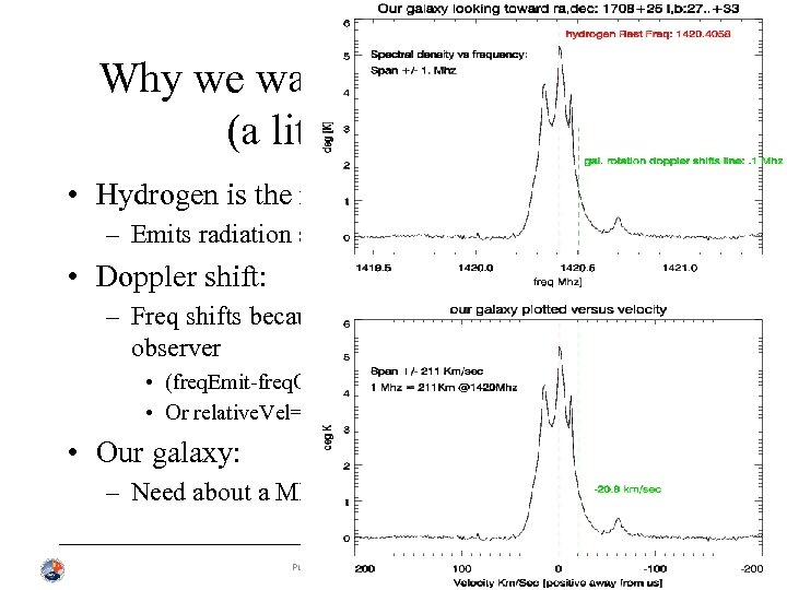 Why we want large freq coverage (a little astronomy) • Hydrogen is the most