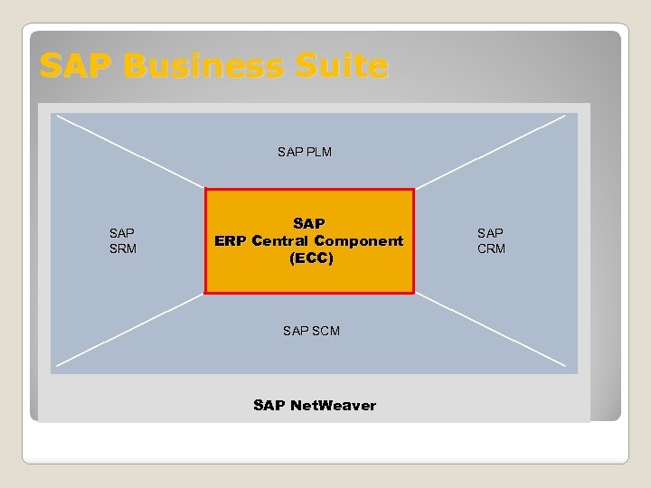 SAP Business Suite SAP PLM SAP SRM SAP ERP Central Component (ECC) SAP SCM