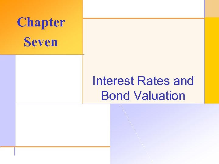 Chapter Seven Interest Rates and Bond Valuation © 2003 The Mc. Graw-Hill Companies, Inc.