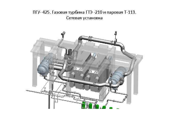 ПГУ- 425. Газовая турбина ГТЭ -210 и паровая Т-113. Сетевая установка 