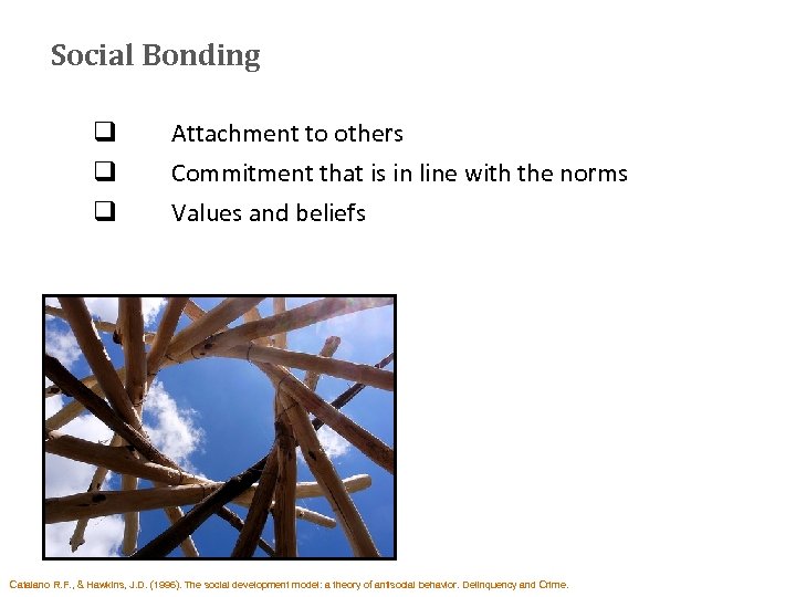 Social Bonding q q q Attachment to others Commitment that is in line with