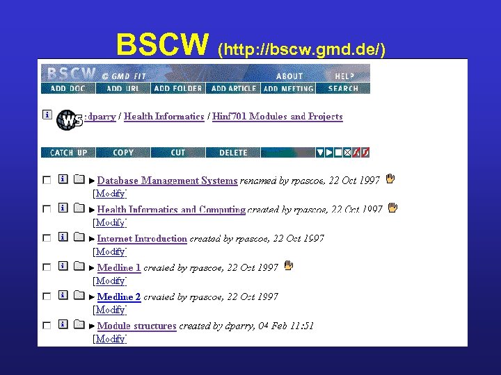 BSCW (http: //bscw. gmd. de/) 