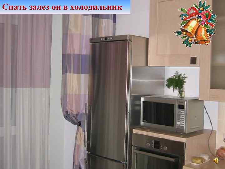 Спать залез он в холодильник 