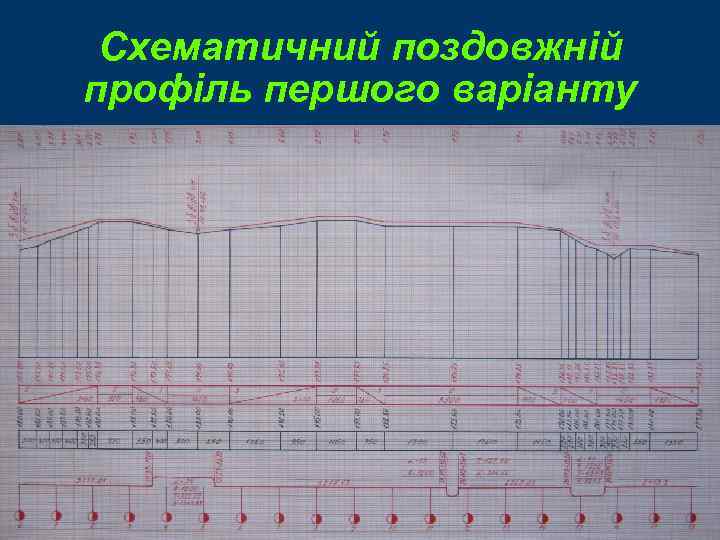 Схематичний поздовжній профіль першого варіанту 