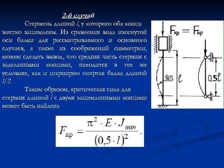 Стальной стержень длиной l сжимается силой f стержень имеет различные схемы закрепления