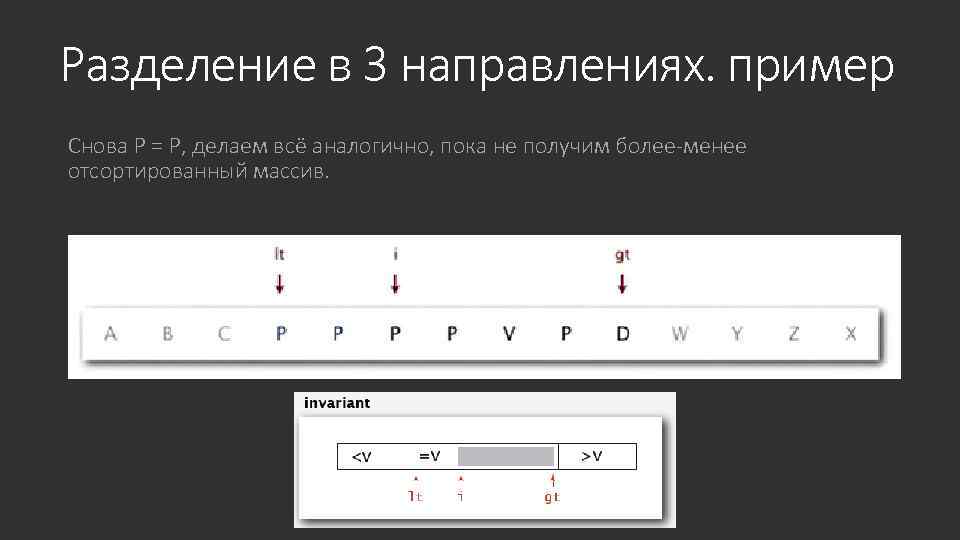 Разделение в 3 направлениях. пример Снова P = P, делаем всё аналогично, пока не