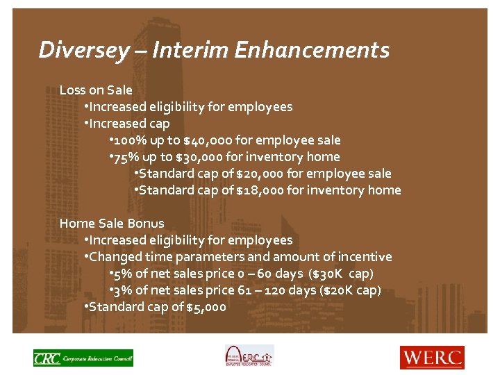 Diversey – Interim Enhancements Loss on Sale • Increased eligibility for employees • Increased