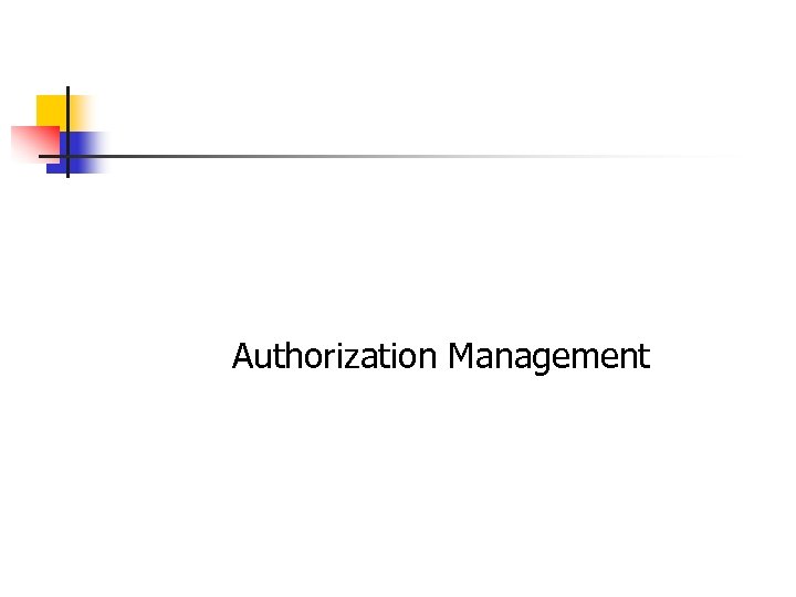 Authorization Management 