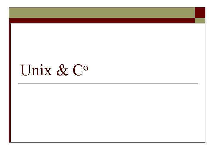 Unix & o C 