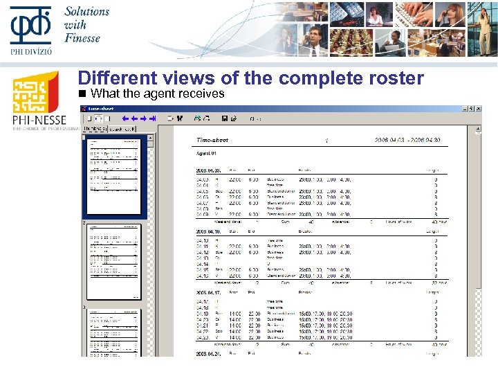 Different views of the complete roster What the agent receives 