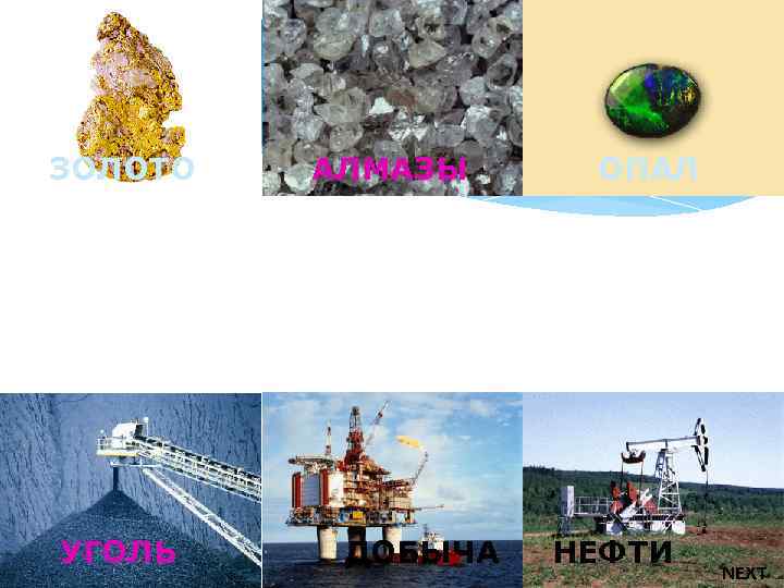 ЗОЛОТО УГОЛЬ АЛМАЗЫ ДОБЫЧА ОПАЛ НЕФТИ NEXT 