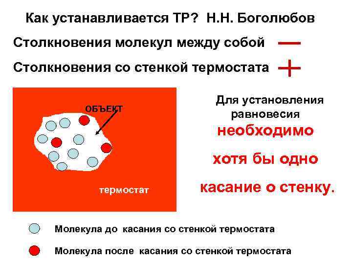 Как устанавливается ТР? Н. Н. Боголюбов Столкновения молекул между собой Столкновения со стенкой термостата