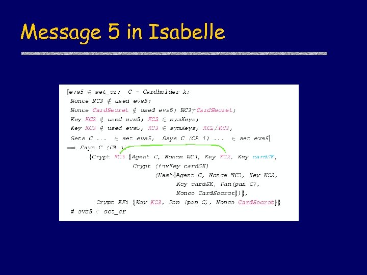 Message 5 in Isabelle 
