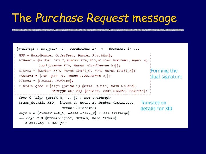 The Purchase Request message 