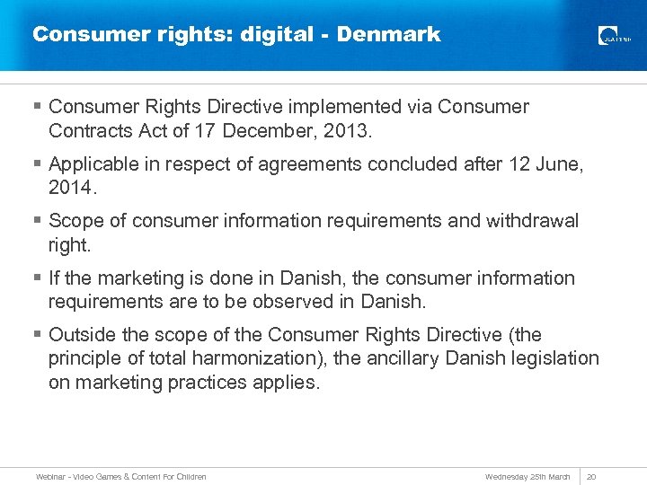 Consumer rights: digital - Denmark § Consumer Rights Directive implemented via Consumer Contracts Act