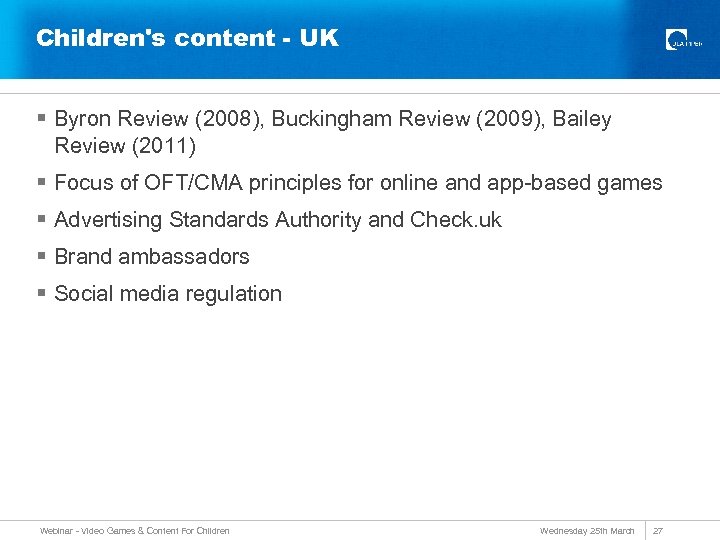 Children's content - UK § Byron Review (2008), Buckingham Review (2009), Bailey Review (2011)