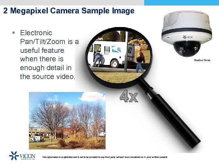 2 Megapixel Camera Sample Image § Electronic Pan/Tilt/Zoom is a useful feature when there