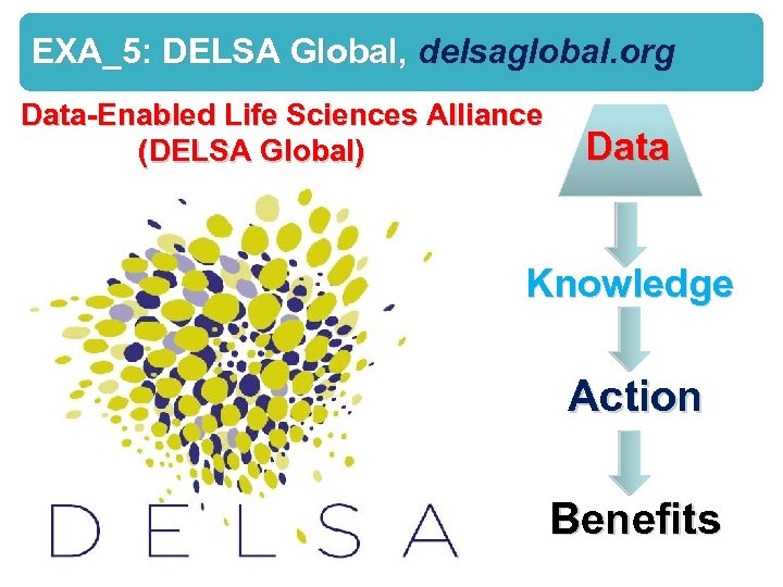 EXA_5: DELSA Global, delsaglobal. org Data-Enabled Life Sciences Alliance (DELSA Global) Data Knowledge Action