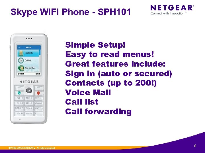 Skype Wi. Fi Phone - SPH 101 Simple Setup! Easy to read menus! Great