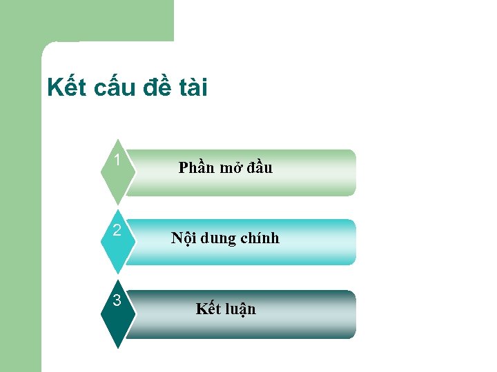 Kết cấu đề tài 1 Phần mở đầu 2 Nội dung chính 3 Kết