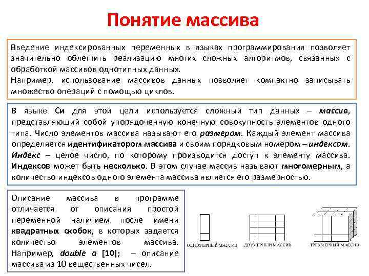 Где используются массивы