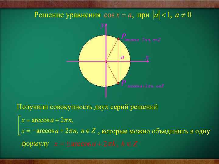 Получили совокупность двух серий решений , которые можно объединить в одну формулу 