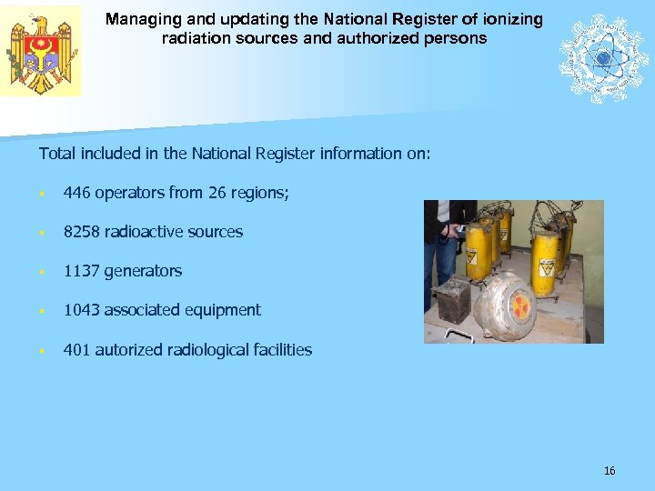 Managing and updating the National Register of ionizing radiation sources and authorized persons Total