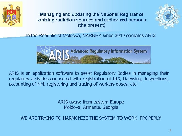 Managing and updating the National Register of ionizing radiation sources and authorized persons (the