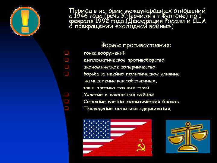 Период в истории международных отношений с 1946 года (речь У. Черчиля в г. Фултоне)