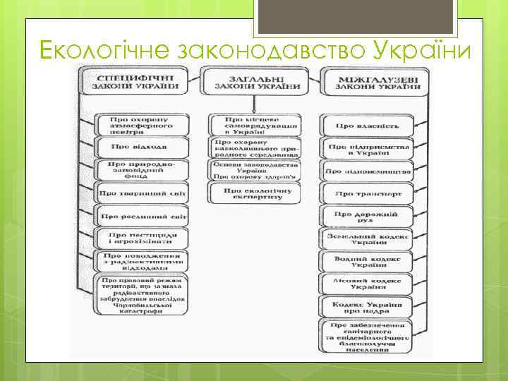 Екологічне законодавство України 