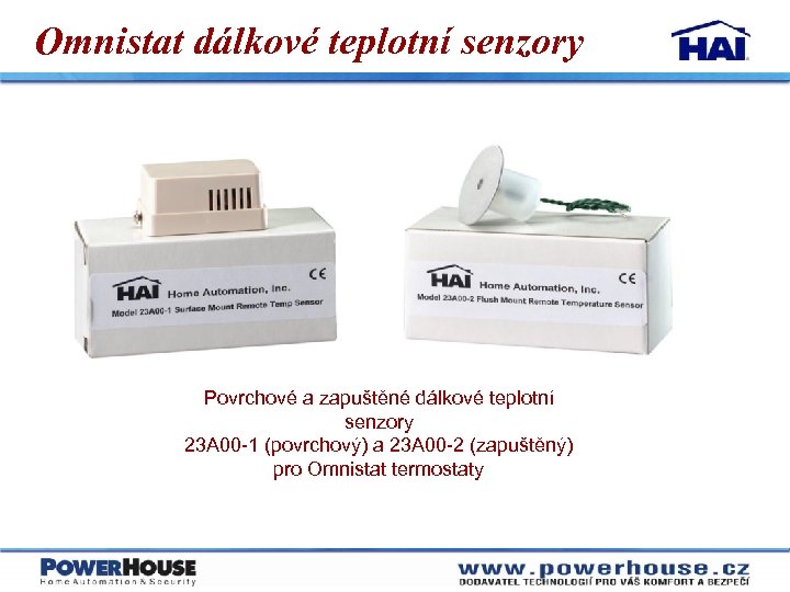 Omnistat dálkové teplotní senzory Povrchové a zapuštěné dálkové teplotní senzory 23 A 00 -1