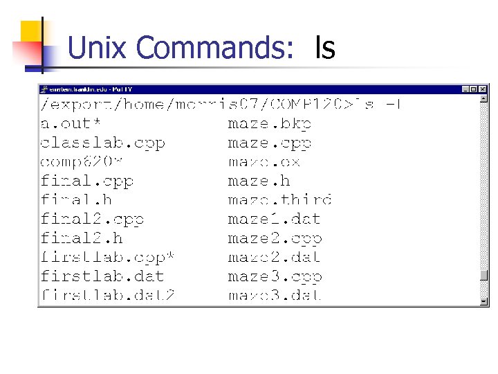 Unix Commands: ls 