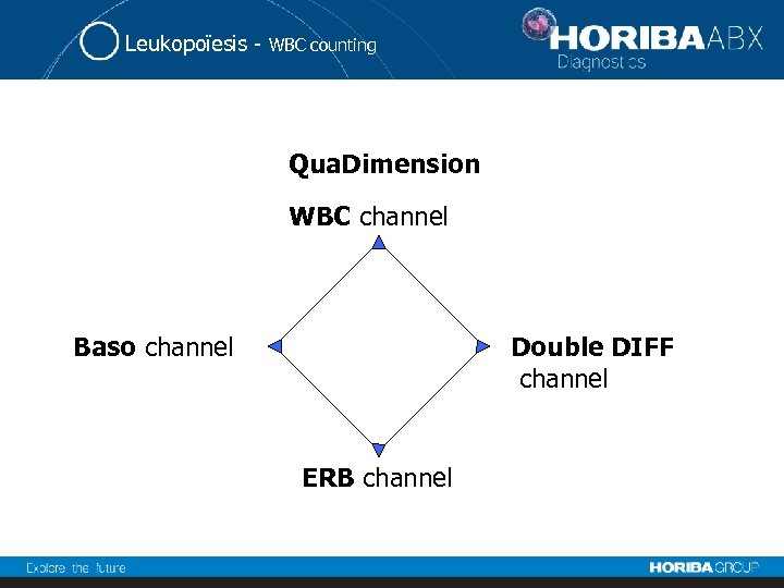 Leukopoïesis - WBC counting Qua. Dimension WBC channel Baso channel Double DIFF channel ERB