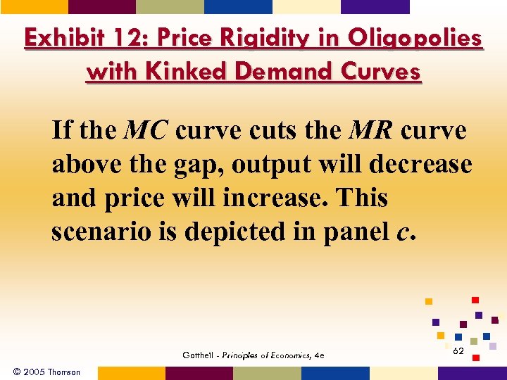 Exhibit 12: Price Rigidity in Oligopolies with Kinked Demand Curves If the MC curve