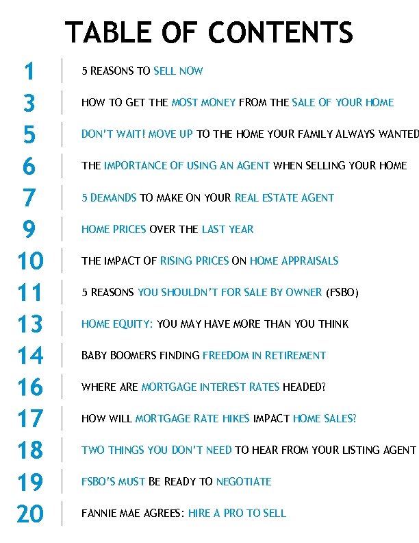 TABLE OF CONTENTS 1 3 5 6 7 9 10 11 13 14 16