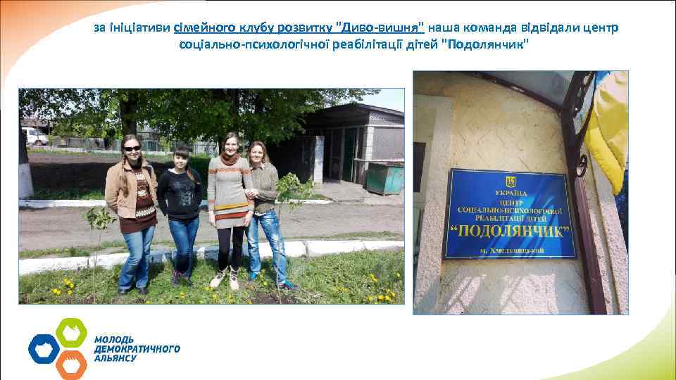 за ініціативи сімейного клубу розвитку "Диво-вишня" наша команда відвідали центр соціально-психологічної реабілітації дітей "Подолянчик"
