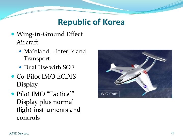 Republic of Korea Wing in Ground Effect Aircraft Mainland – Inter Island Transport Dual