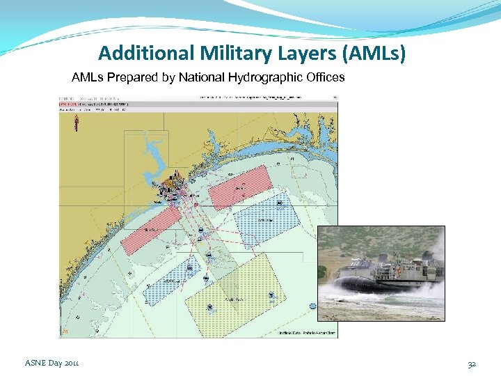 Additional Military Layers (AMLs) AMLs Prepared by National Hydrographic Offices ASNE Day 2011 32