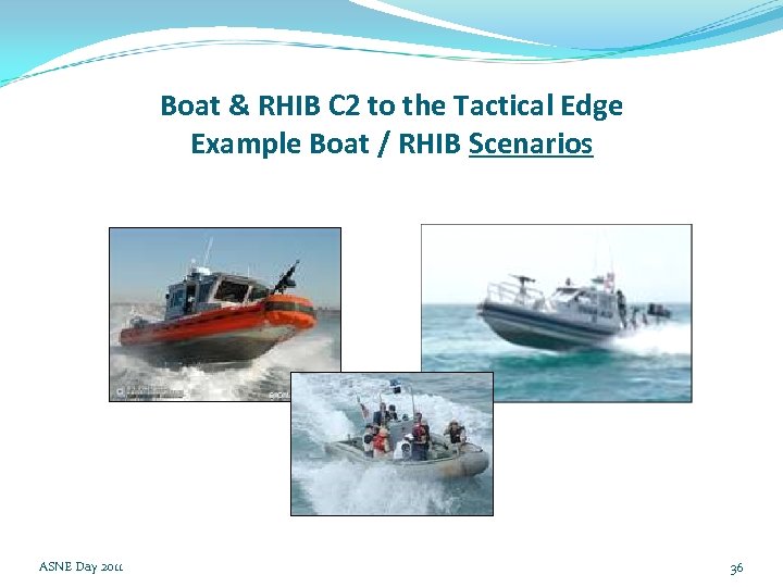 Boat & RHIB C 2 to the Tactical Edge Example Boat / RHIB Scenarios