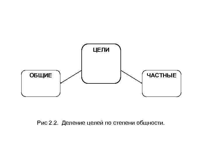 ЦЕЛИ ОБЩИЕ ЧАСТНЫЕ Рис 2. 2. Деление целей по степени общности. 