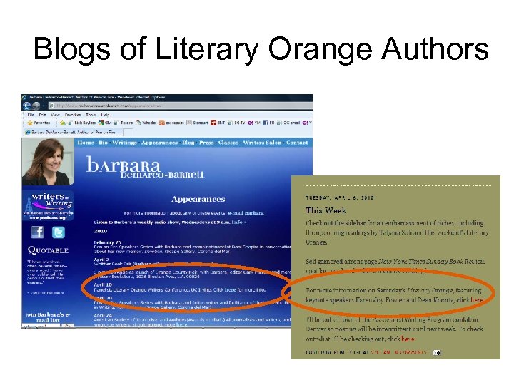 Blogs of Literary Orange Authors 