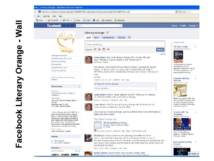 Facebook Literary Orange - Wall 