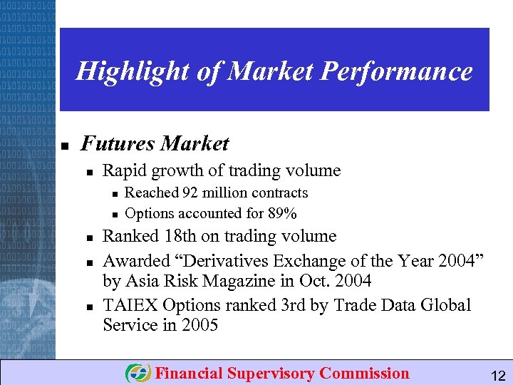 Highlight of Market Performance n Futures Market n Rapid growth of trading volume n