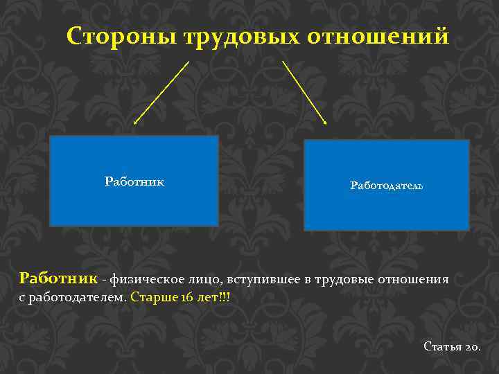 Регулирует отношения работника и работодателя